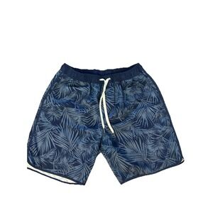 Fair Harbor Swim Trunks Blue Tropical Mens XL Lined Drawstring Pockets